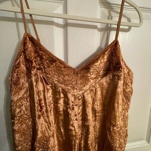Anthropologie NWT Lucie Embroidered Velvet Slip Dress